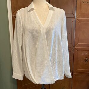 Vince Camuto White Cuffed Sleeve Blouse